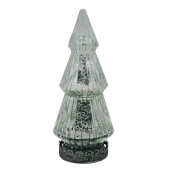 Brad Craciun sticla argintie cu led 7x16 cm