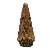 Brad Craciun sticla cupru cu led 11x24 cm