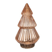 Brad Craciun sticla metal cupru cu led 13x23 cm