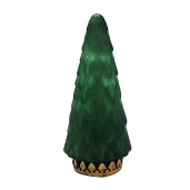 Brad Craciun metal sticla verde cu led 11x24 cm