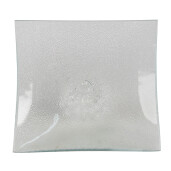 Platou servire sticla transparenta 15x15x7 cm