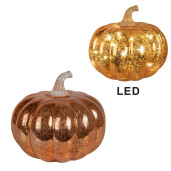 Dovleac decorativ plastic portocaliu cu led 15x13 cm