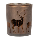 Candela Craciun sticla maro 9x10 cm