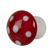 Set 2 Ciupercute decorative sticla alba rosie 3x3 cm