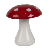 Ciupercuta decorativa sticla alba rosie Ø 4x4 cm