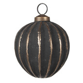 Set 12 globuri brad Craciun sticla neagra aurie 8x8 cm