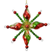 Set 2 ornamente brad Craciun sticla multicolora 16x3 cm