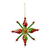 Set 2 ornamente brad Craciun sticla multicolora 16x3 cm
