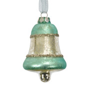 Set 2 ornamente brad Craciun Clopotei sticla 5x9 cm