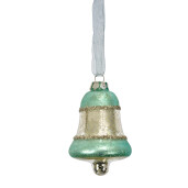Set 2 ornamente brad Craciun Clopotei sticla 5x9 cm