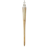 Set 2 ornamente brad Craciun sticla aurie 2x21 cm