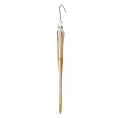 Set 2 ornamente brad Craciun sticla aurie 2x21 cm