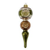 Set 2 ornamente brad Craciun sticla multicolora 6x17 cm