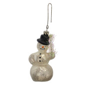Set 2 ornamente brad Craciun Om Zapada sticla 5x10 cm