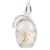 Ou decorativ Paste sticla transparenta 6x6x12 cm