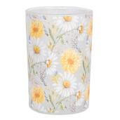 Suport lumanare sticla multicolora Flowers 12x18 cm