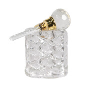 Sticla decorativa aurie transparenta 3x3x7 cm
