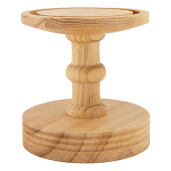 Platou decorativ sticla lemn natur Ø 17x40 cm