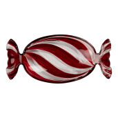 Platou sticla alba rosie Bomboana 23x11x4 cm