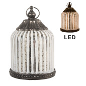 Felinar cu led sticla metal Ø 8x12 cm