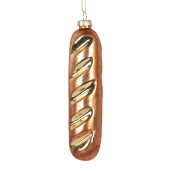Set 6 ornamente brad Craciun sticla aurie 4x3x15 cm
