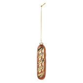 Set 6 ornamente brad Craciun sticla aurie 4x3x15 cm