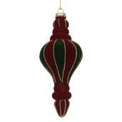 Set 6 globuri sticla catififea rosie verde Ø 6x15 cm