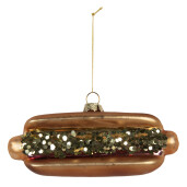 Set 6 ornamente brad Craciun sticla multicolora 13x4x6 cm