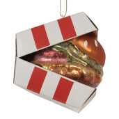 Set 6 ornamente brad Craciun sticla multicolora 7x7x8 cm