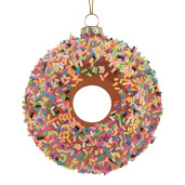 Set 6 ornamente brad Craciun sticla multicolora Ø 10x4 cm