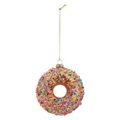 Set 6 ornamente brad Craciun sticla multicolora Ø 10x4 cm