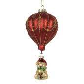Set 6 ornamente brad Craciun Balon Zburator sticla multicolora Ø 7x15 cm