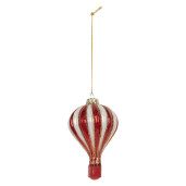 Set 6 ornamente brad Craciun Balon Zburator sticla multicolora Ø 6x9 cm