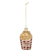 Set 2 ornamente brad Craciun sticla 6x3x10 cm