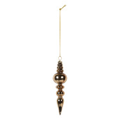 Set 6 ornamente brad Craciun sticla aurie Ø 4x16 cm