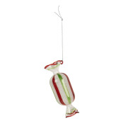 Set 6 ornamente brad Craciun Bomboana sticla multicolora Ø 5x13 cm