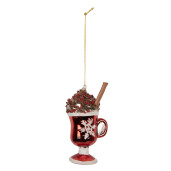 Set 6 ornamente brad Craciun sticla multicolora 7x6x12 cm
