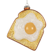 Set 6 ornamente brad Craciun sticla multicolora 9x4x11 cm