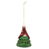 Set 6 ornamente brad Craciun sticla multicolora Ø 5x9 cm