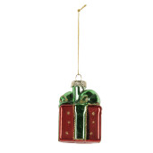 Set 6 ornamente brad Craciun sticla multicolora 4x4x6 cm