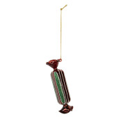 Set 6 ornamente brad Craciun sticla multicolora X-mas Ø 4x15 cm