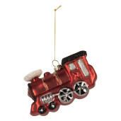 Set 6 ornamente brad Craciun Trenulet sticla multicolora X-mas 10x4x5 cm