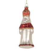 Set 6 ornamente brad Mos Craciun sticla multicolora X-mas 5x5x15 cm