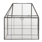 Mini sera lemn metal gri 26x17x32 cm