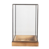 Mini sera lemn metal gri 19x19x30 cm