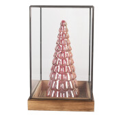 Mini sera lemn metal gri 19x19x30 cm