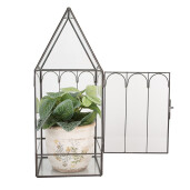 Mini sera metal gri 15x15x38 cm