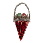 Ornament brad Craciun sticla multicolora Ø 7x10 cm