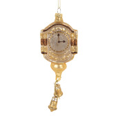 Ornament brad Craciun sticla aurie maro 6x4x15 cm