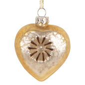 Set 6 ornamente brad Craciun sticla aurie 5x3x7 cm